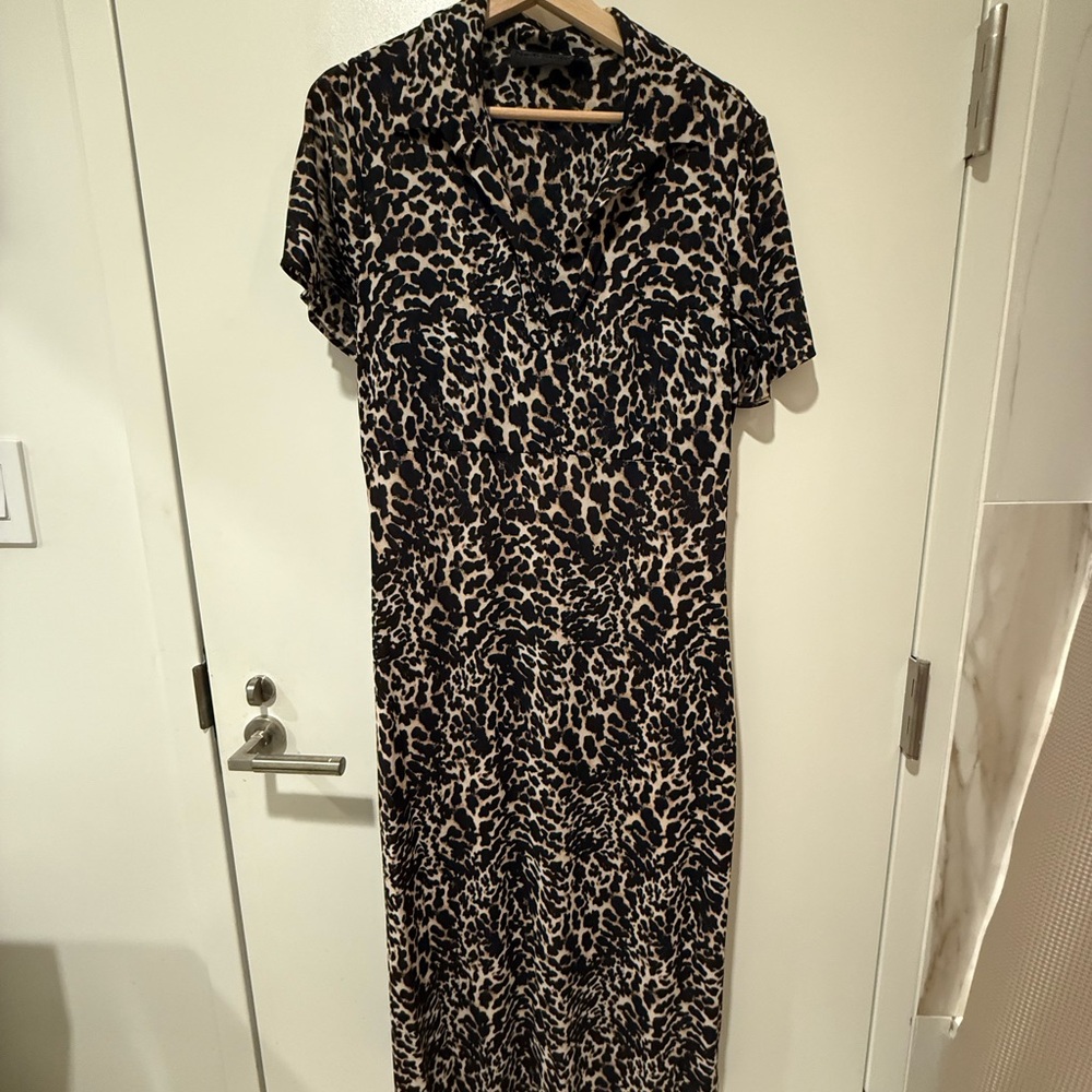 No.6 Serena Mesh Polo Dress in Leopard